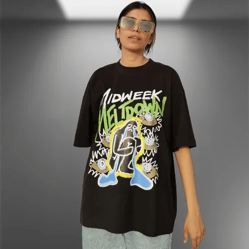 Midweek Meltdown Oversized Black T-shirt