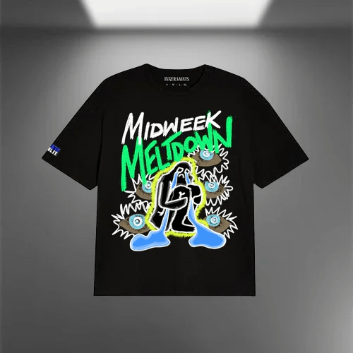 Midweek Meltdown Oversized Black T-shirt