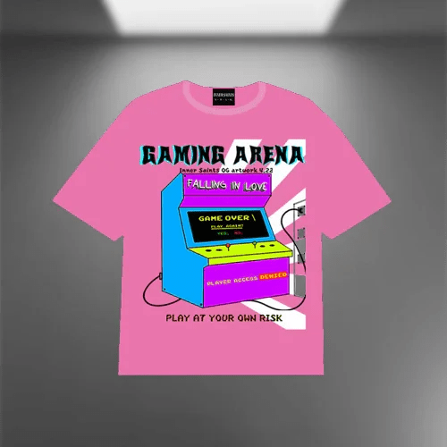Gaming Arena Oversized Pink T-shirt