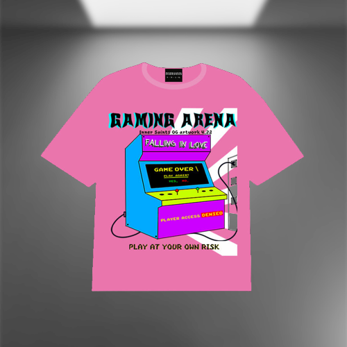Gaming Arena Oversized Pink T-shirt