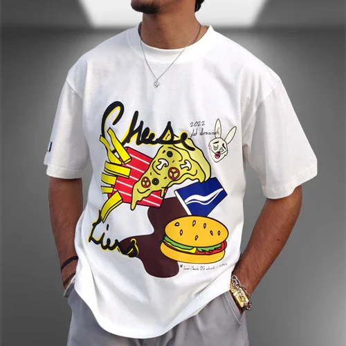 Cheese Liers Oversized White T-shirt