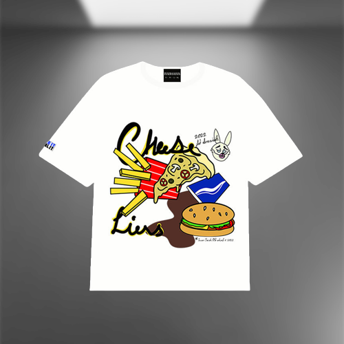 Cheese Liers Oversized White T-shirt