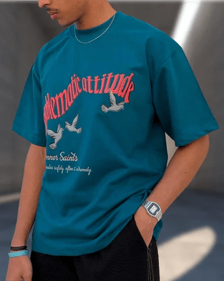 Problematic Attitude Teal Green Oversized Tshirt