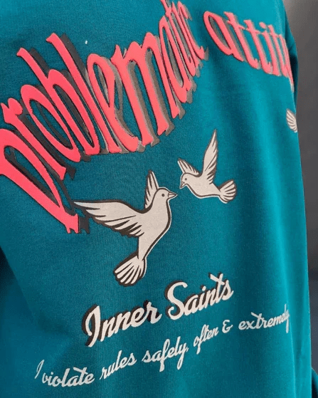 Problematic Attitude Teal Green Oversized Tshirt
