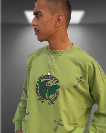 Goodbye Being Good Oversized Matcha Green Sweatshirt