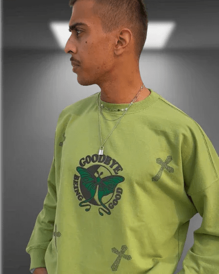 Goodbye Being Good Oversized Matcha Green Sweatshirt