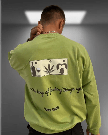 Goodbye Being Good Oversized Matcha Green Sweatshirt