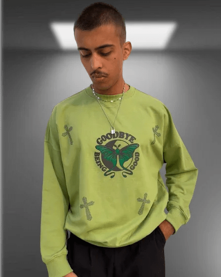 Goodbye Being Good Oversized Matcha Green Sweatshirt