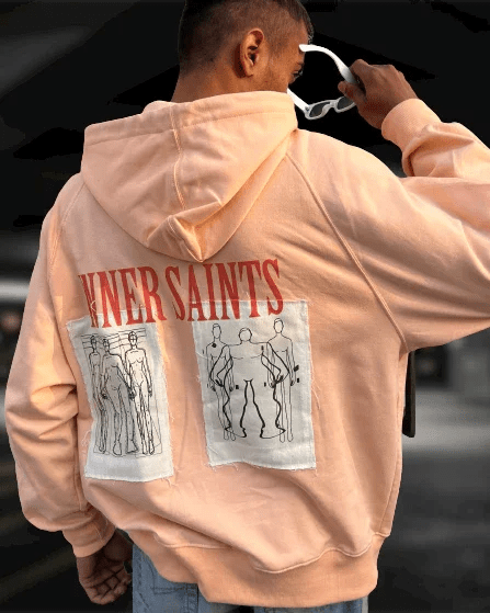 Conscious Existence Peach Oversized Hoodie