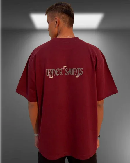 God's Thrown Maroon Oversized Tshirt