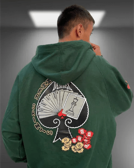 Desirable Poker Bottle Green Oversized Hoodie