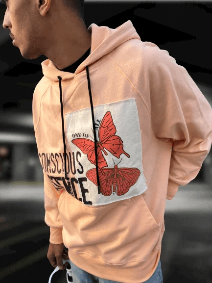 Conscious Existence Peach Oversized Hoodie