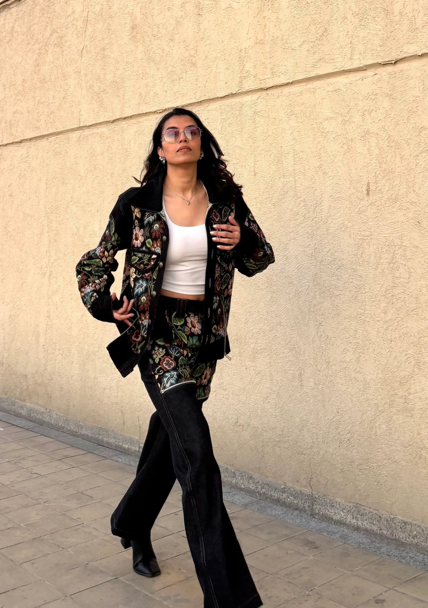 Black Floral Set