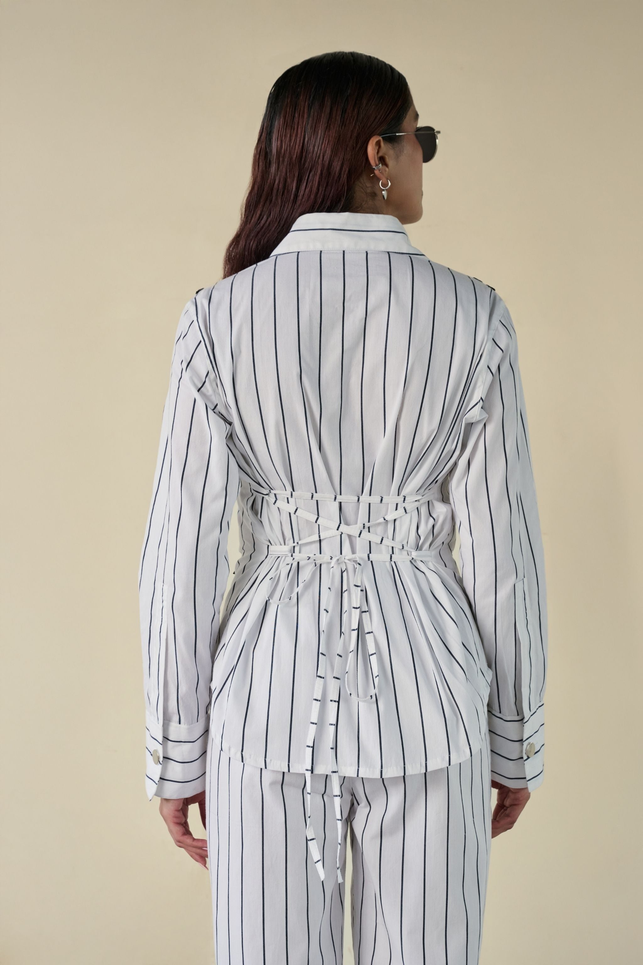 Black Stripe Floral Set