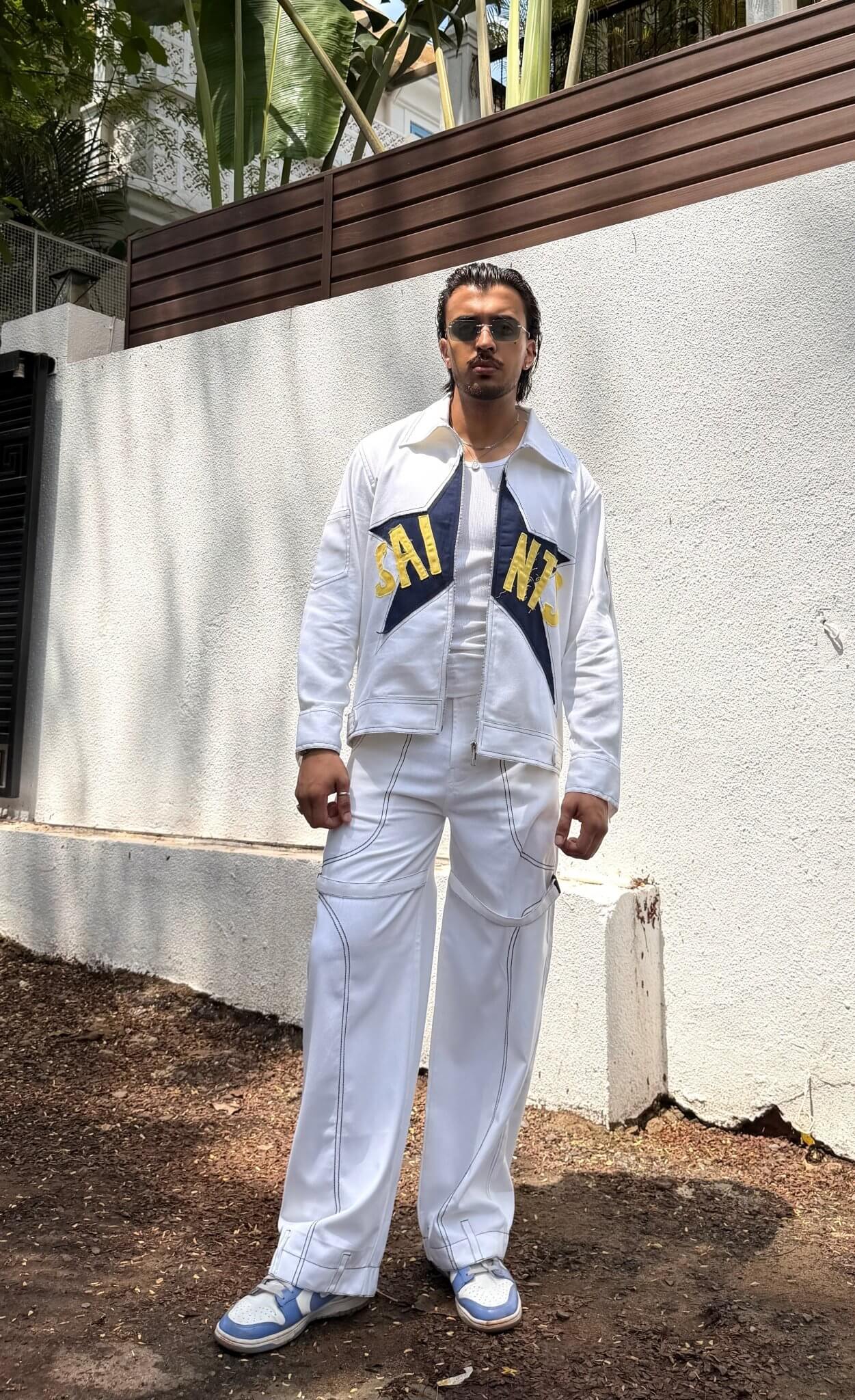 Star White Men Co-ord Set