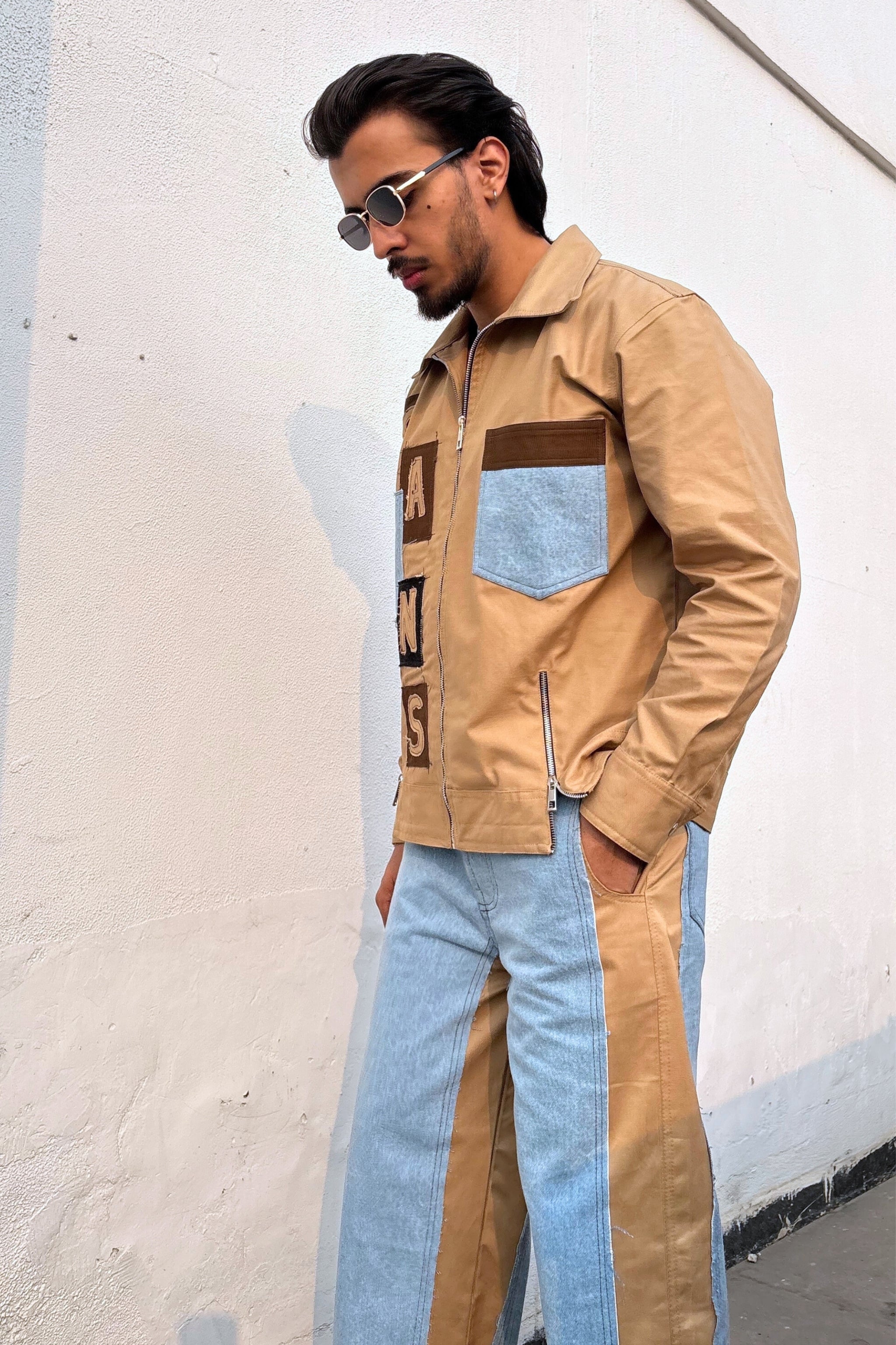 Tan & Blue Co-ord Set