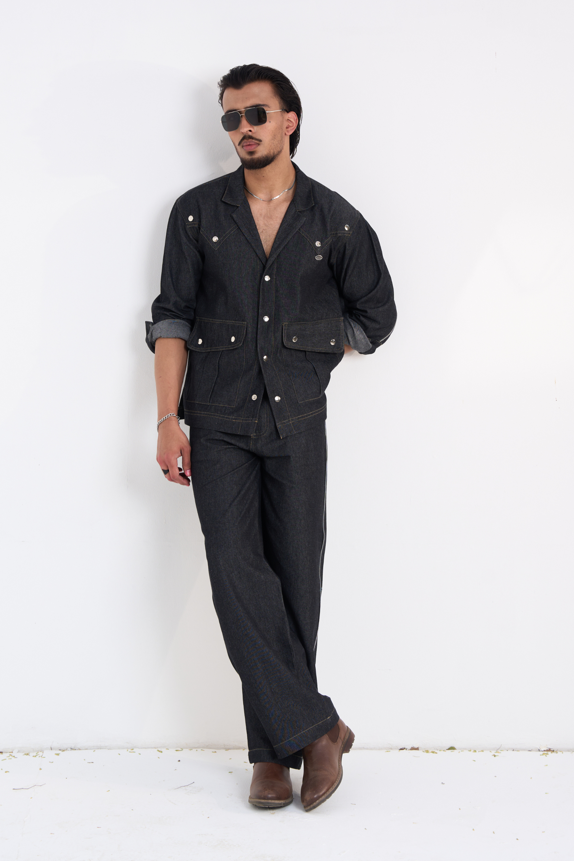 Comet Grey Denim Co-ord Set