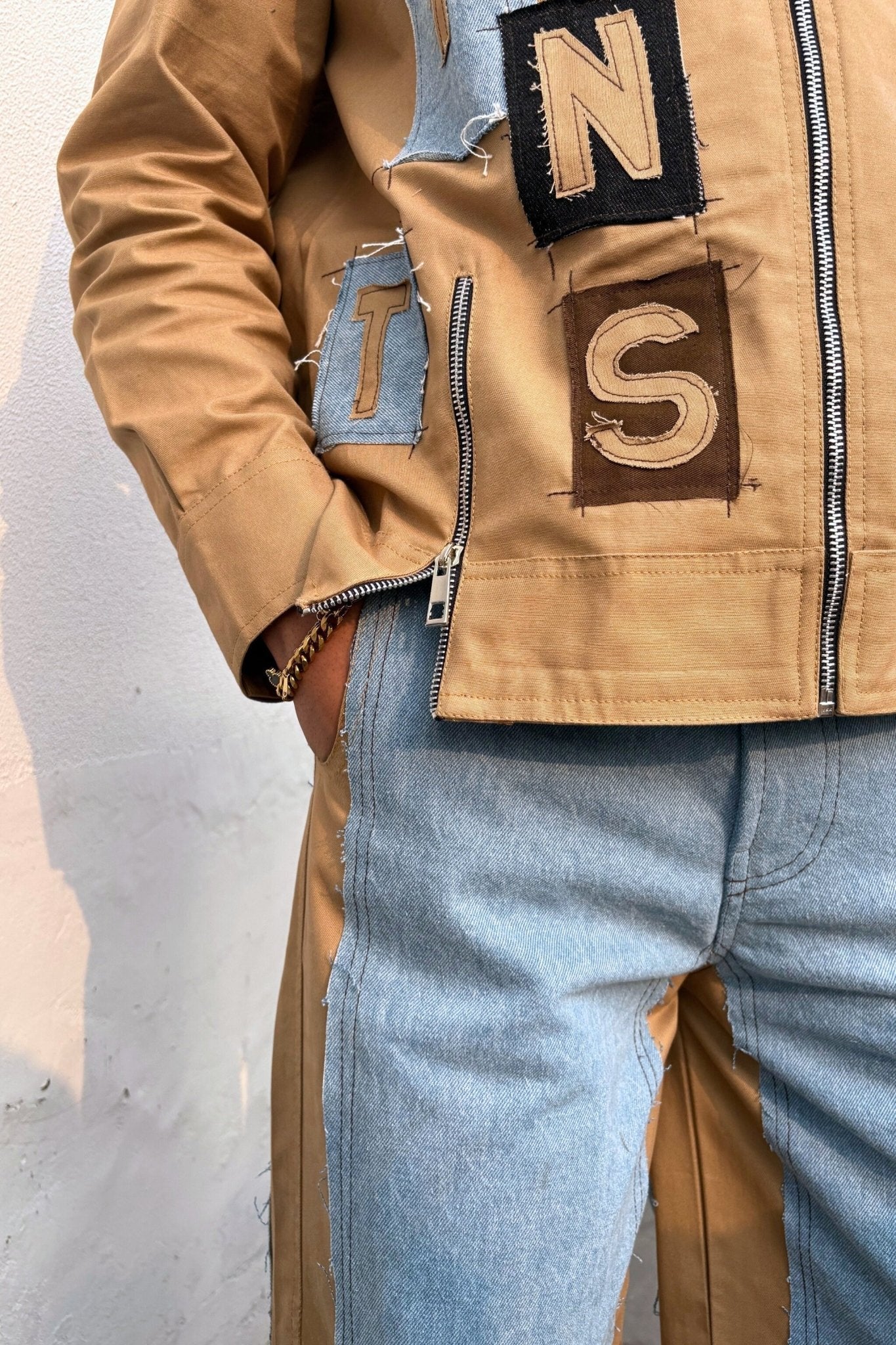 Tan & Blue Co-ord Set
