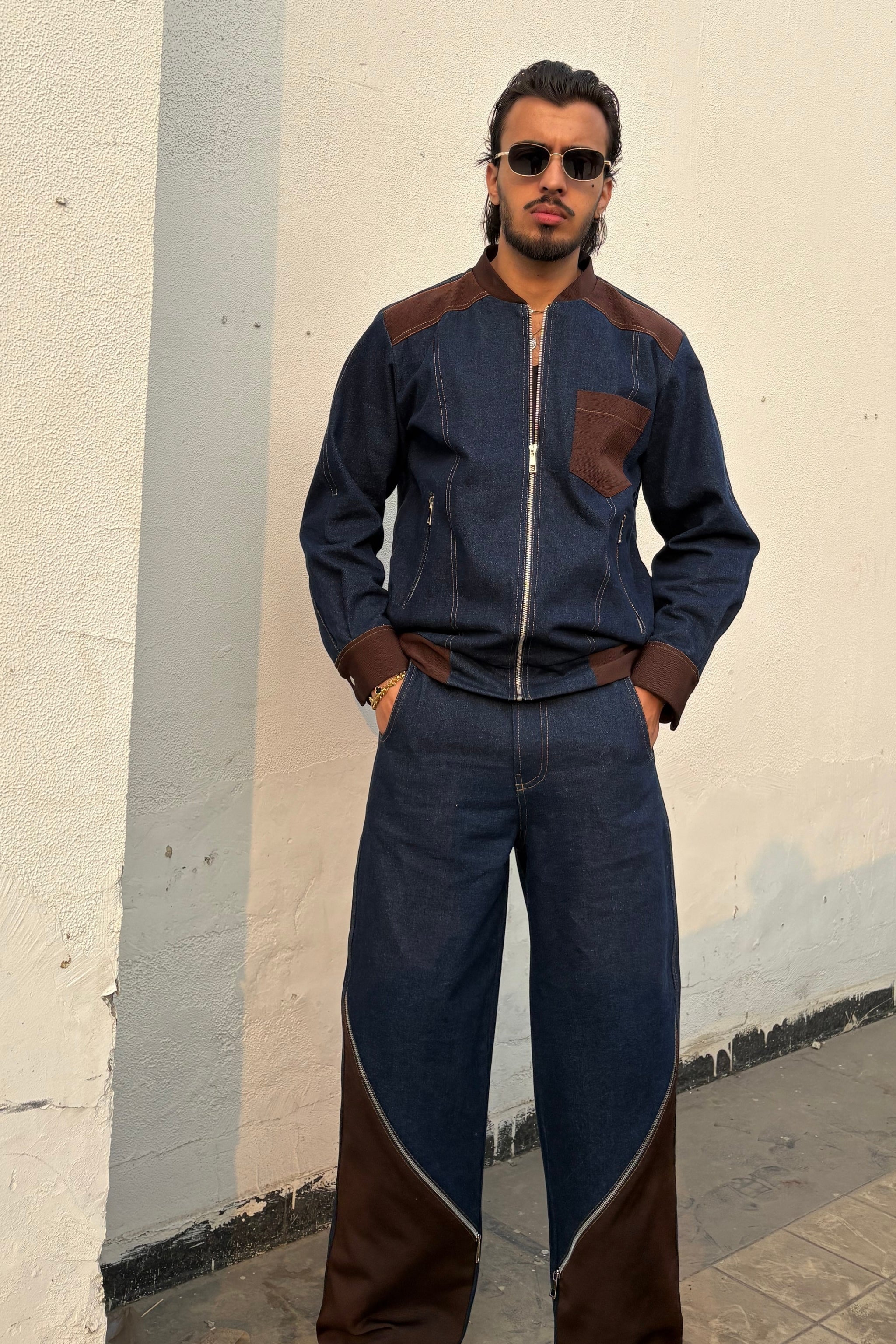 Navy Brown Co-ord Set