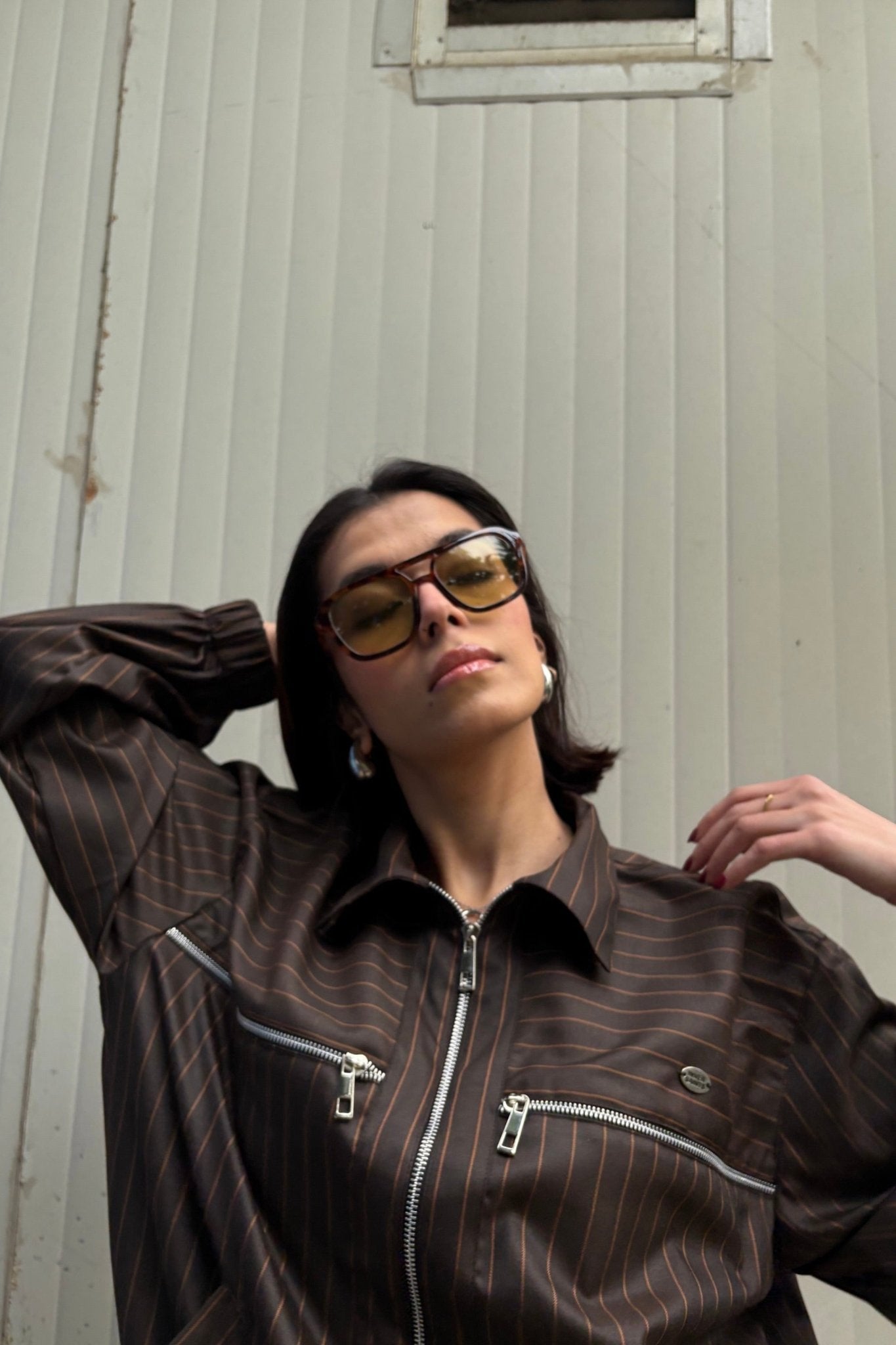 Tokyo Brown Pinstripe Set
