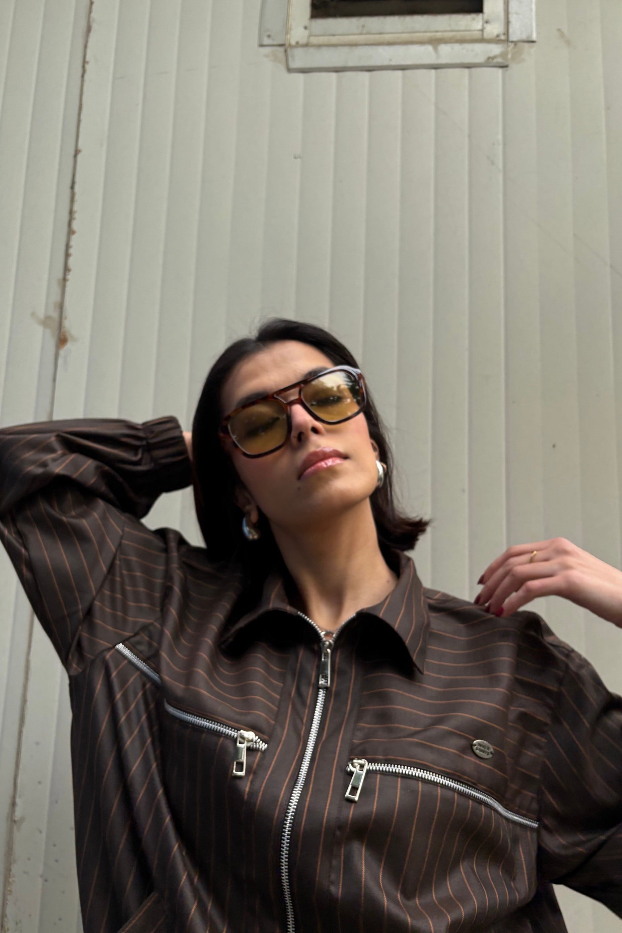 Tokyo Brown Pinstripe Set