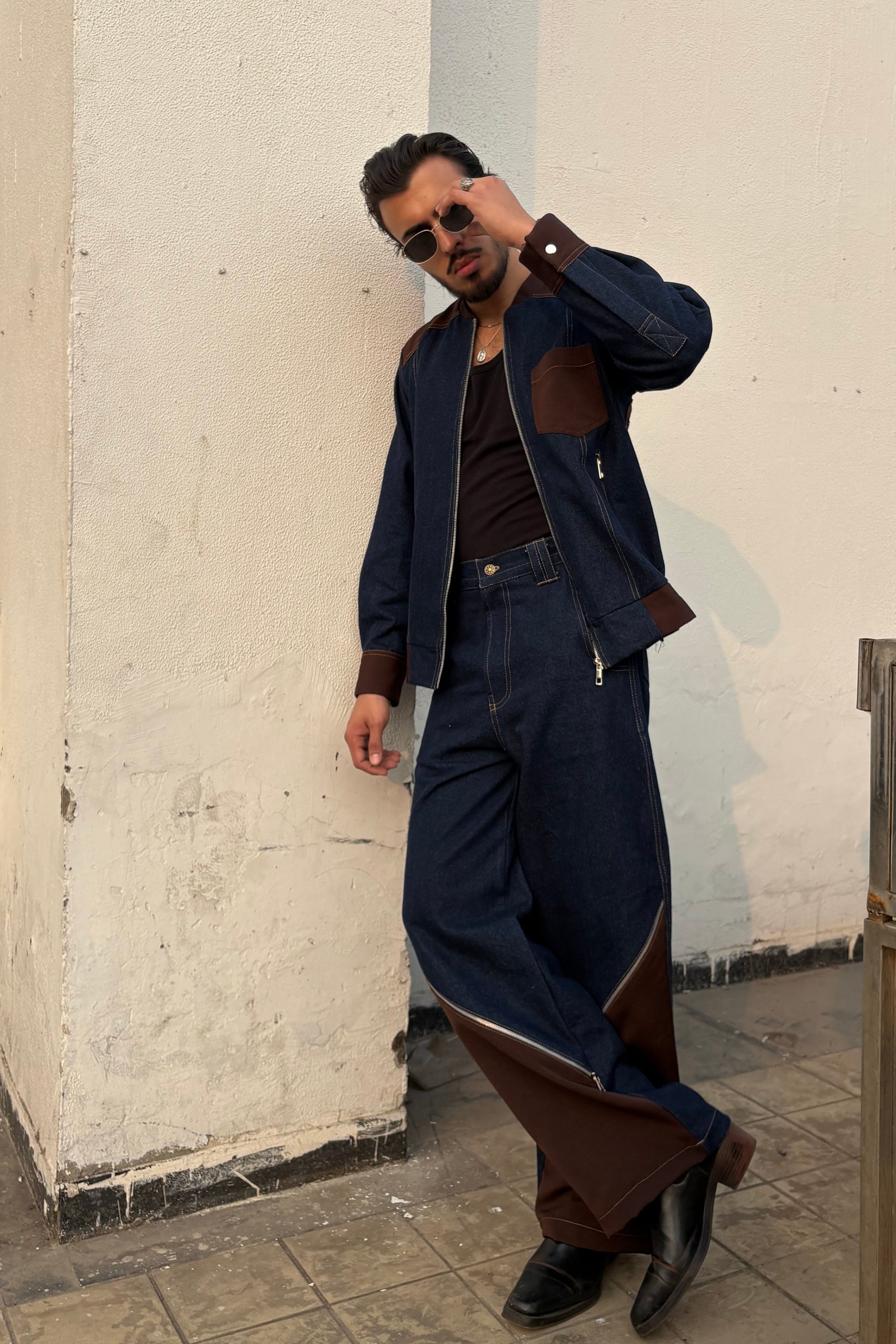 Navy Brown Co-ord Set