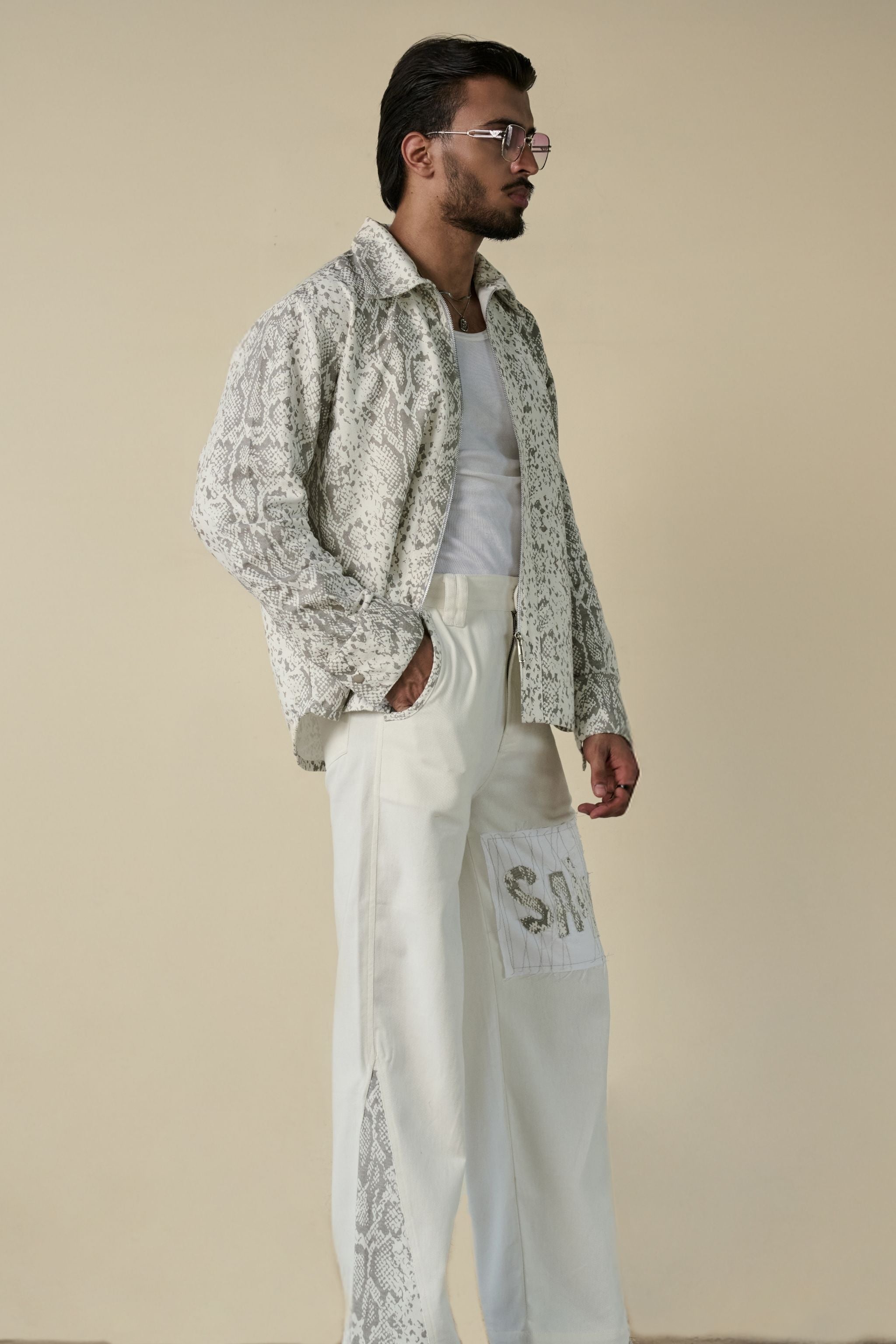 Snakeskin Print Shirt & Pants Set