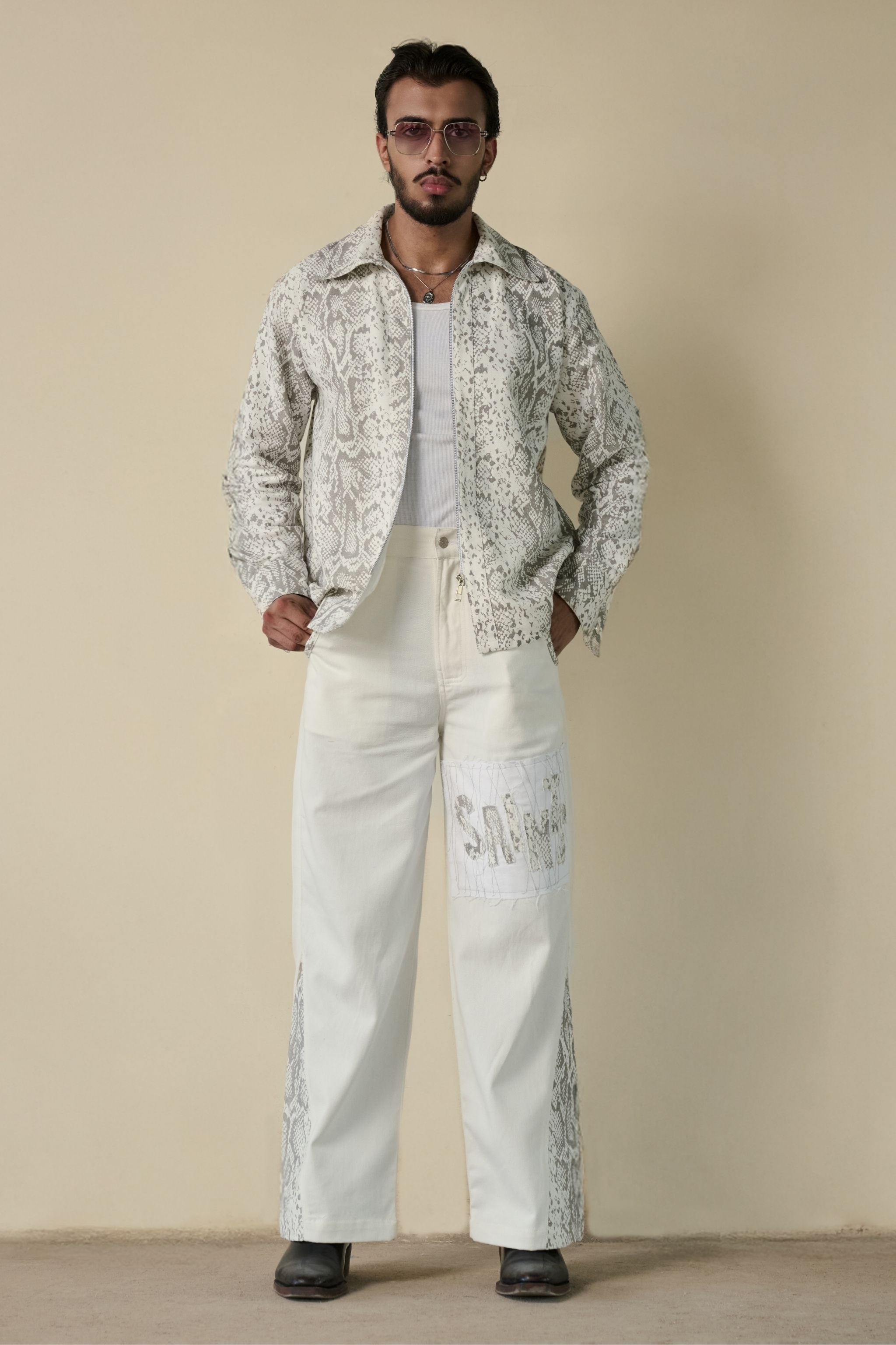 Snakeskin Print Shirt & Pants Set