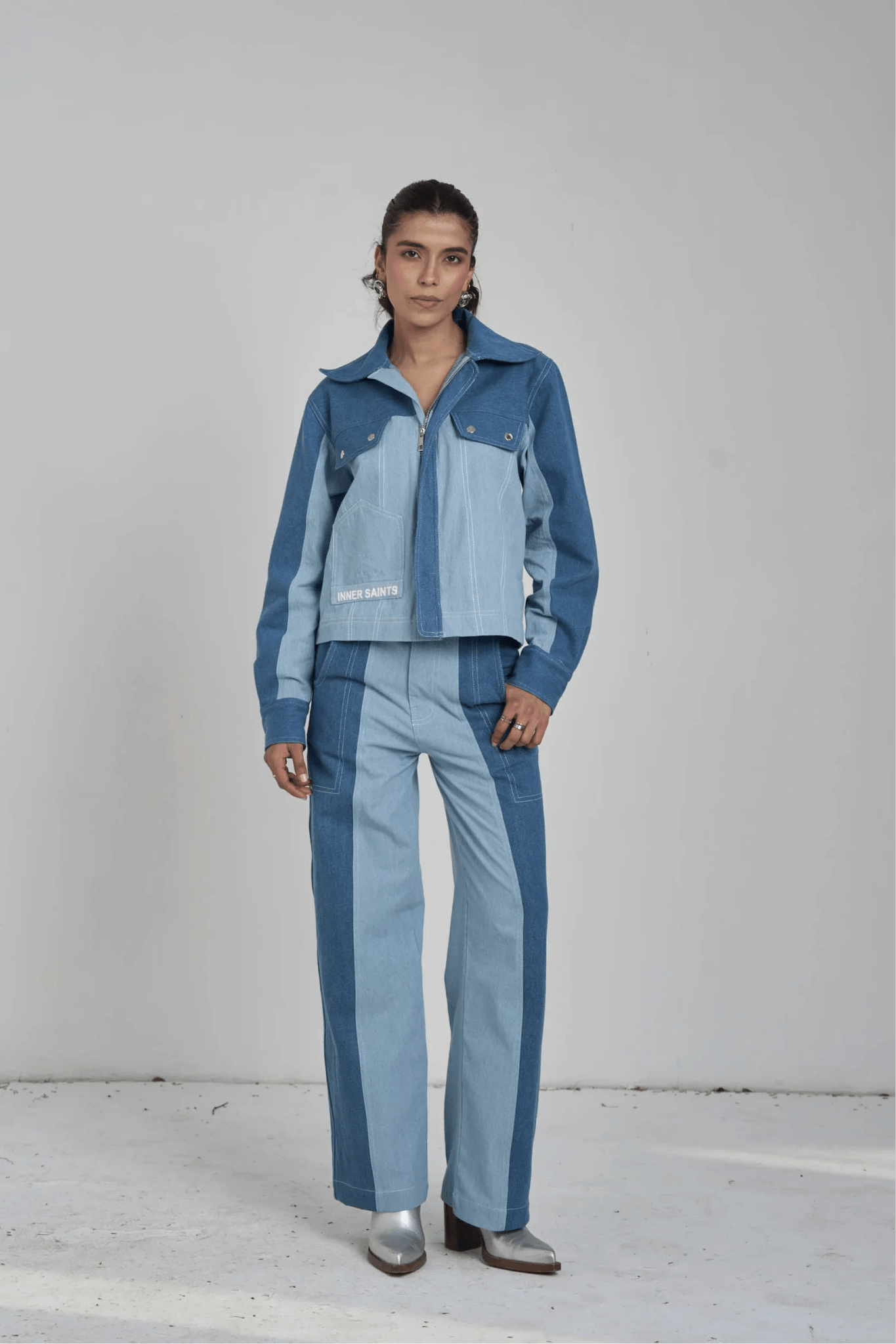 Twin Tone Women Denim Set