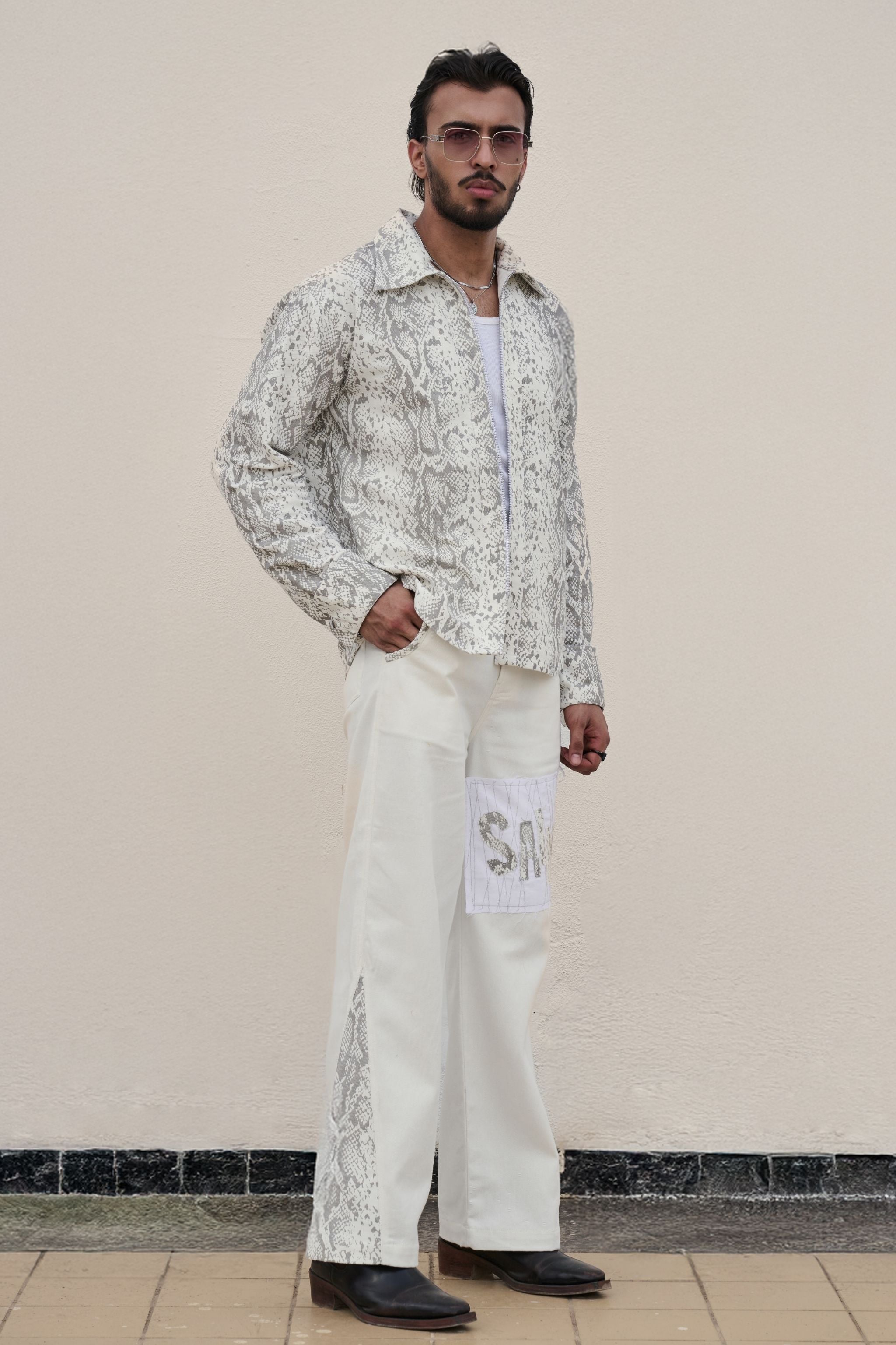 Snakeskin Print Shirt & Pants Set