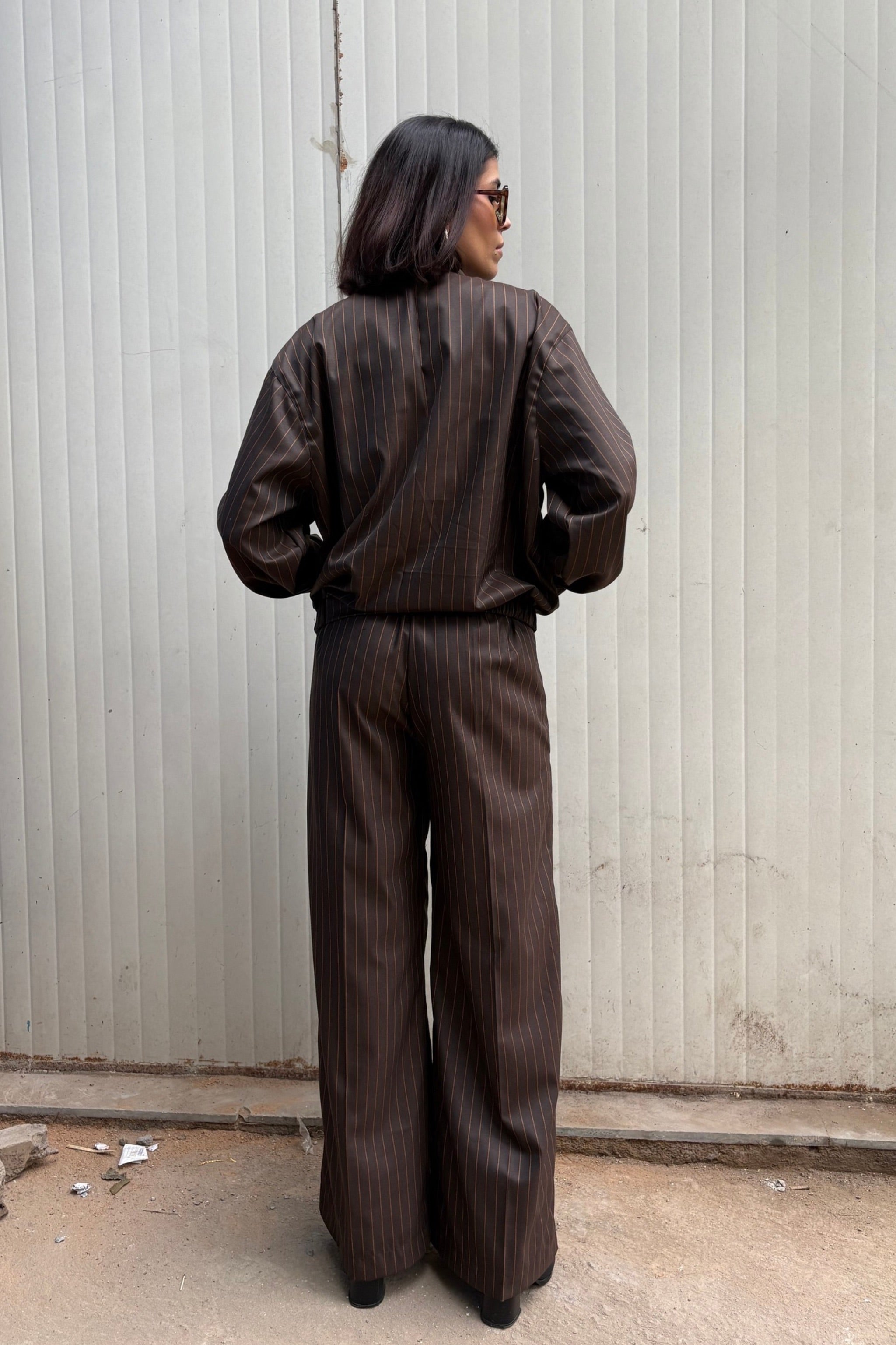 Tokyo Brown Pinstripe Set