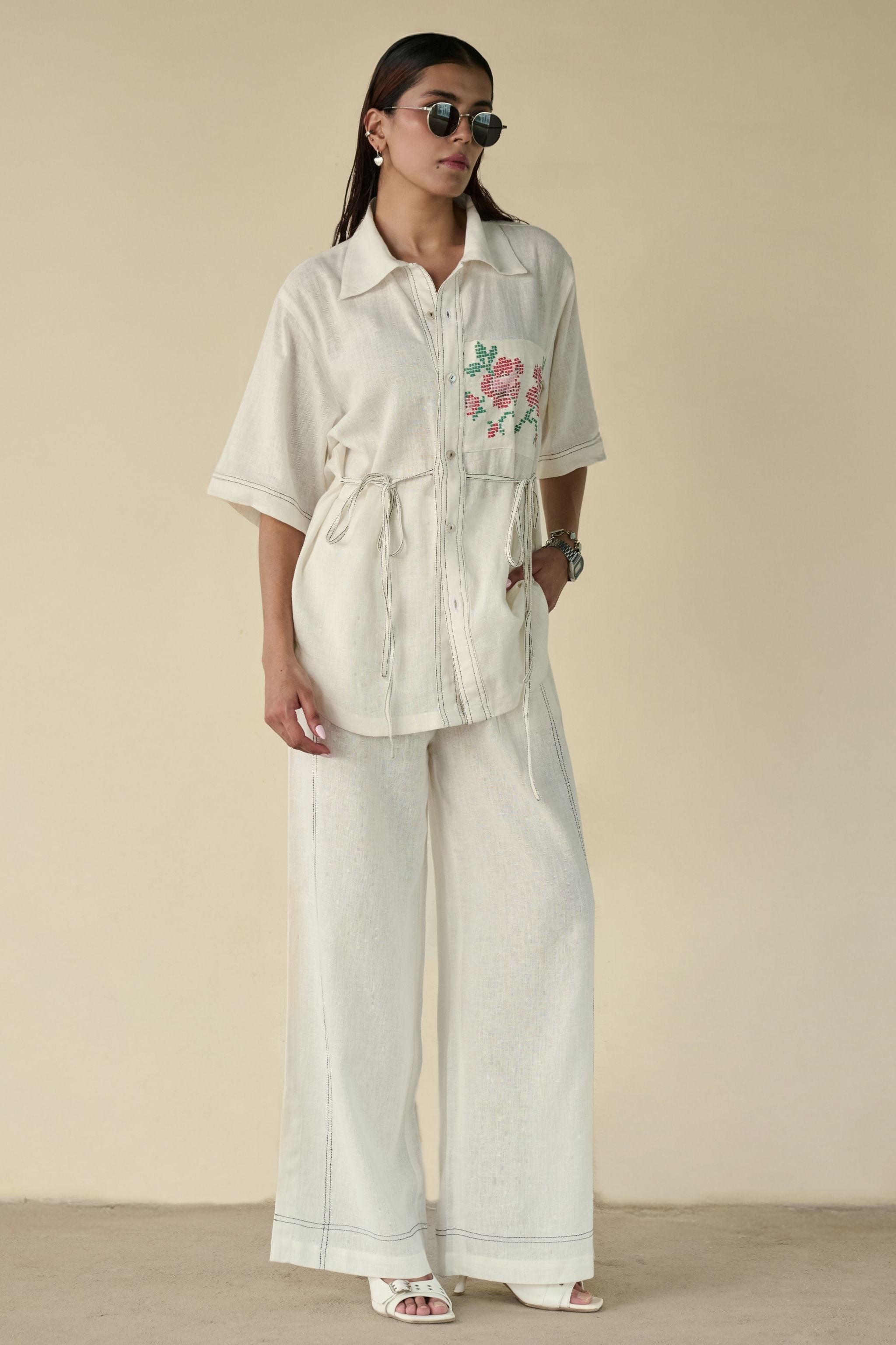 Ivory Bloom Linen Set