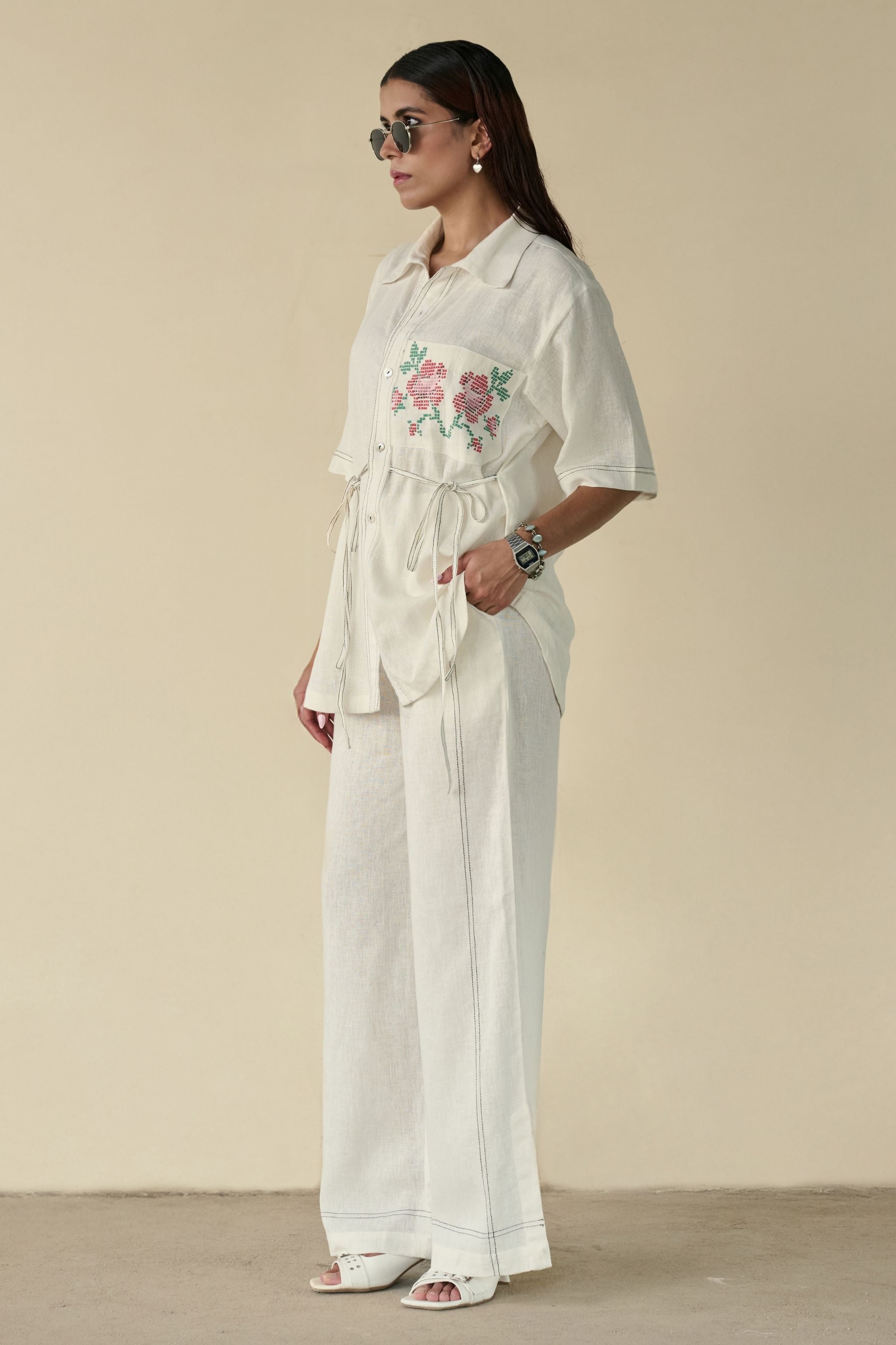 Ivory Bloom Linen Set