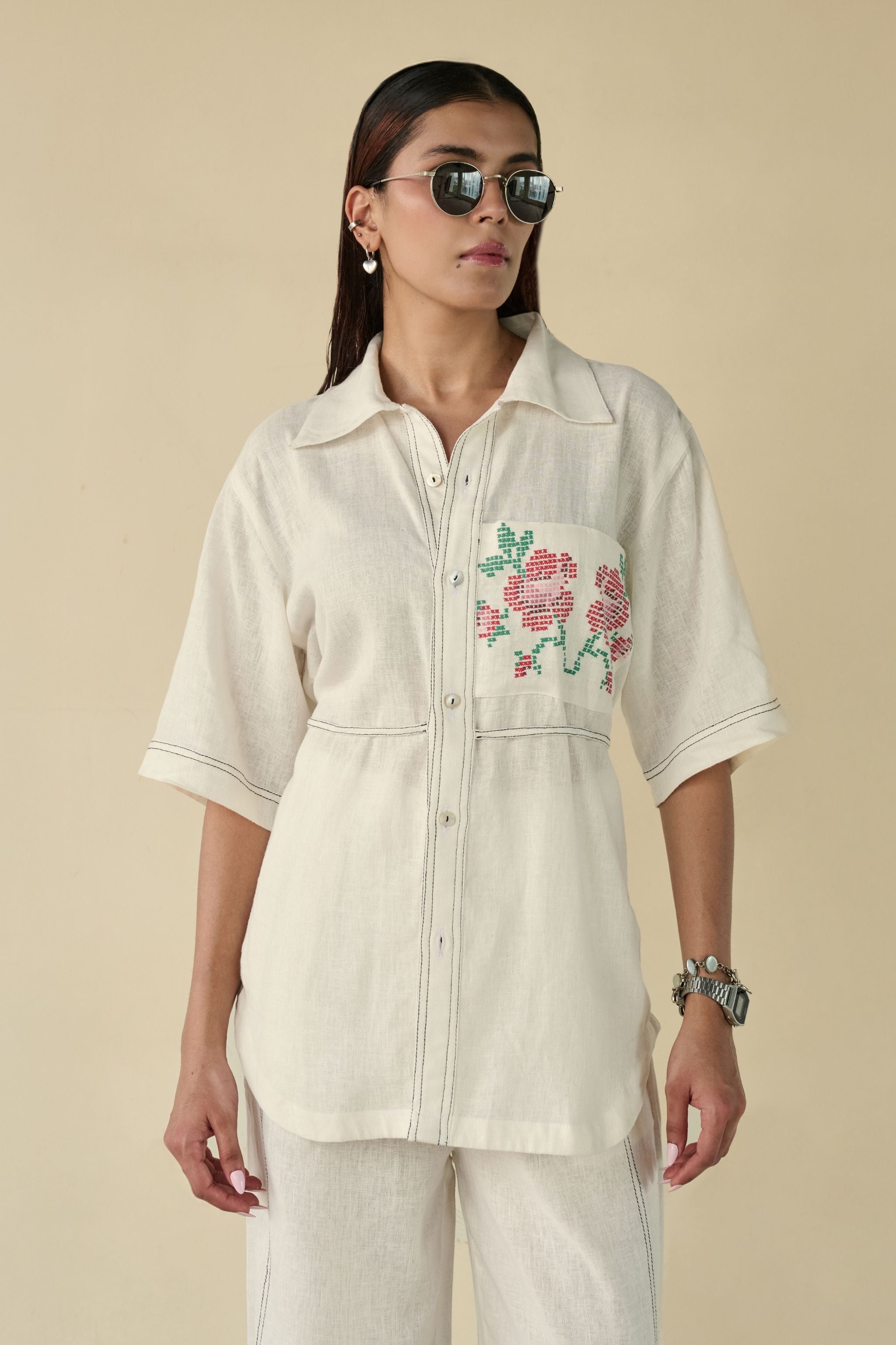 Ivory Bloom Linen Set