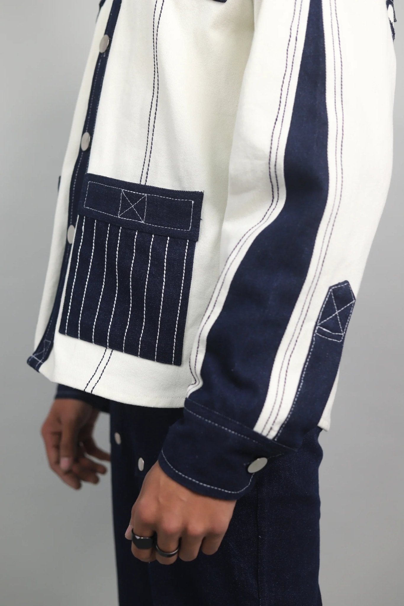 Unisex Denim White Blue Shirt