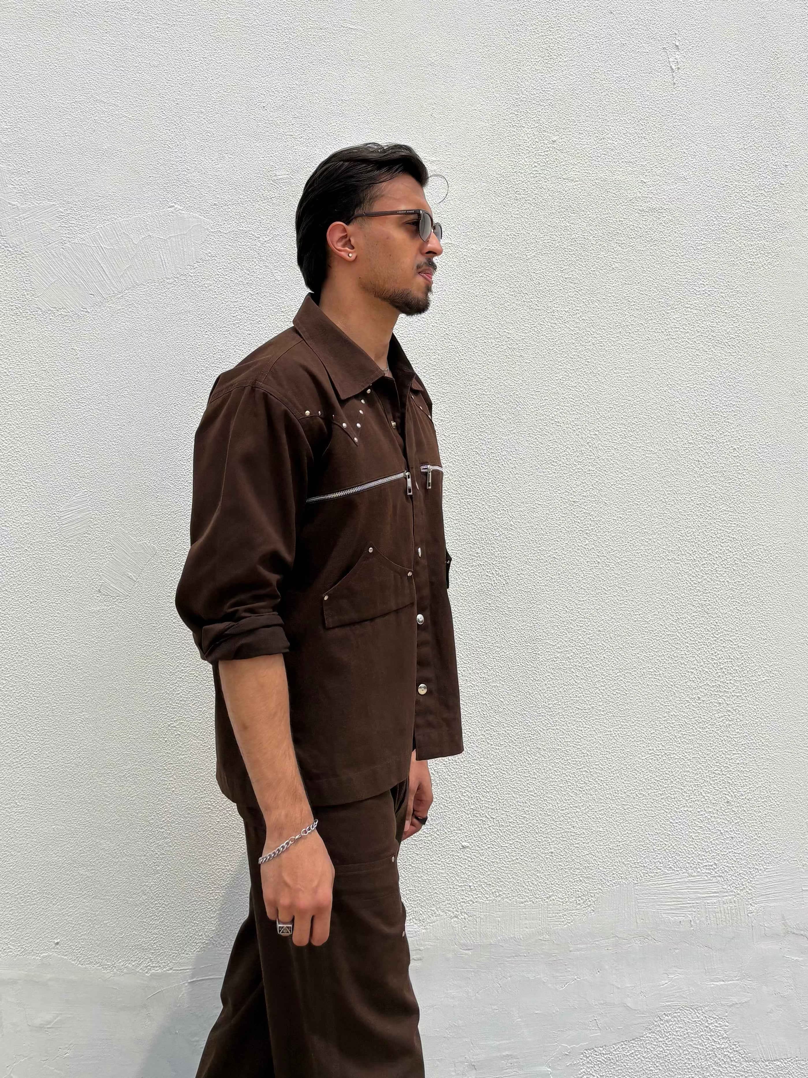Umber Brown Men Co-ord Set