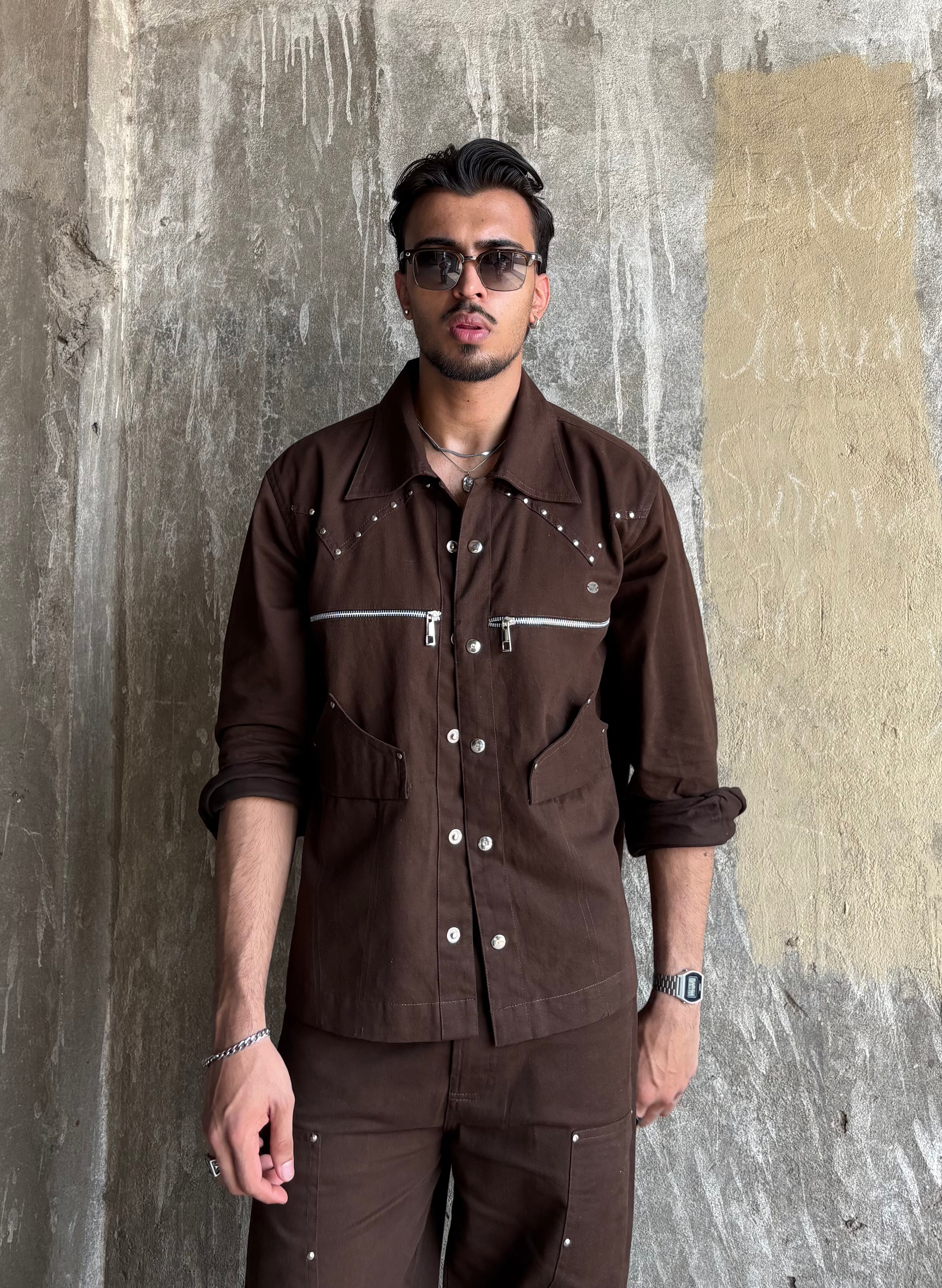 Umber Brown Full-Sleeve Shirt&nbsp;