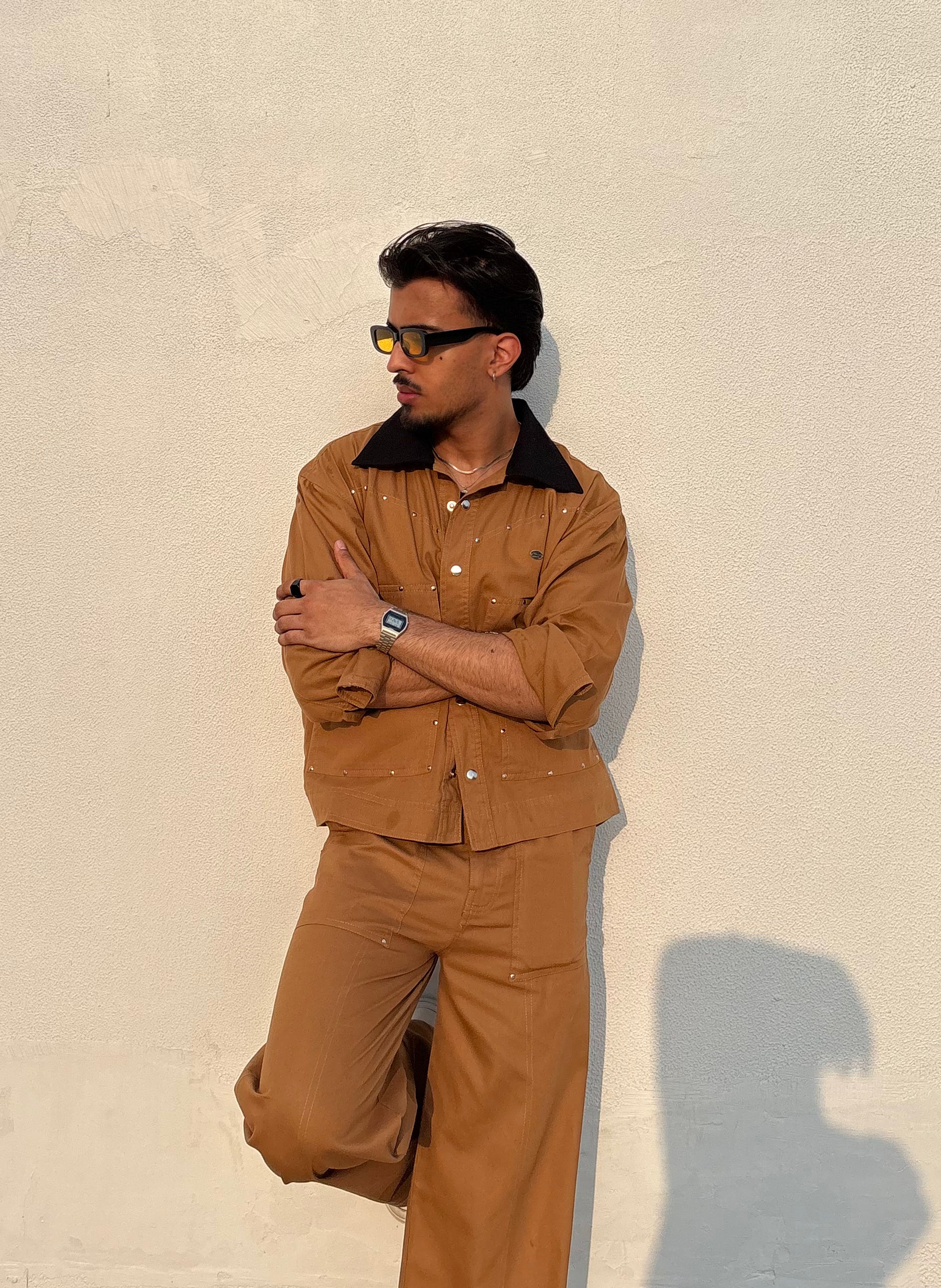 Tan Brown Full-Sleeve Jacket