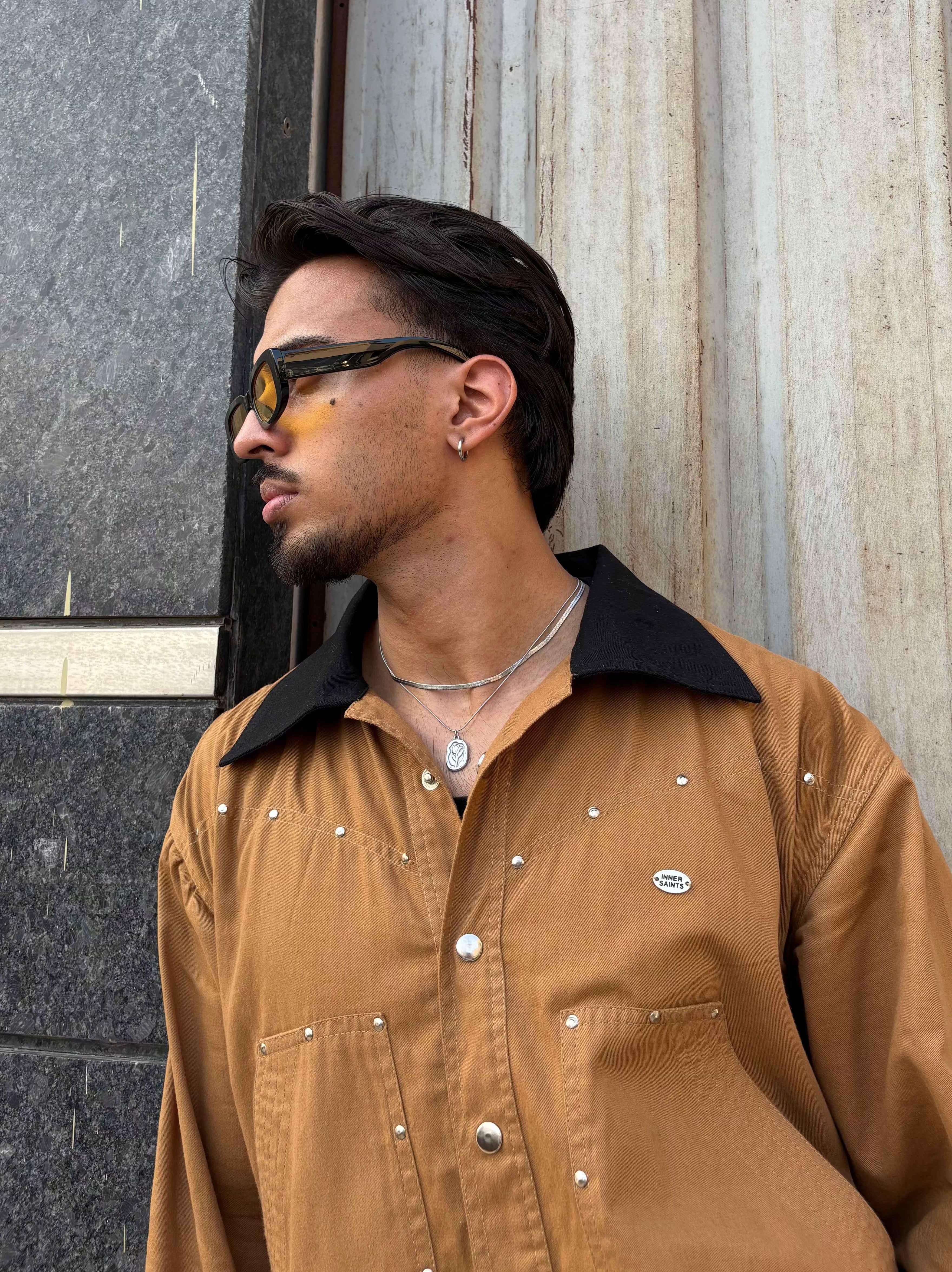 Tan Brown Full-Sleeve Jacket