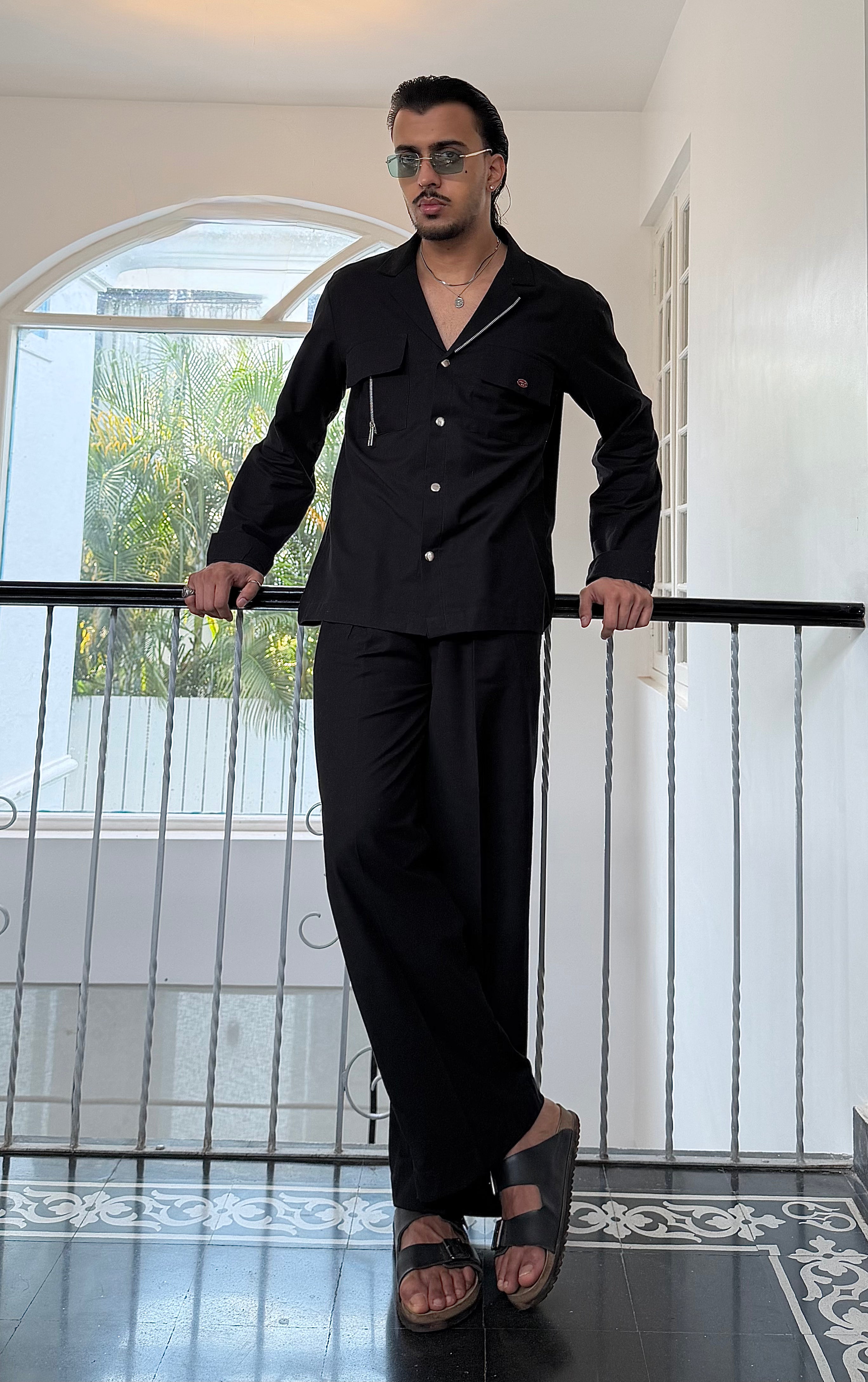Black Linen Men Set