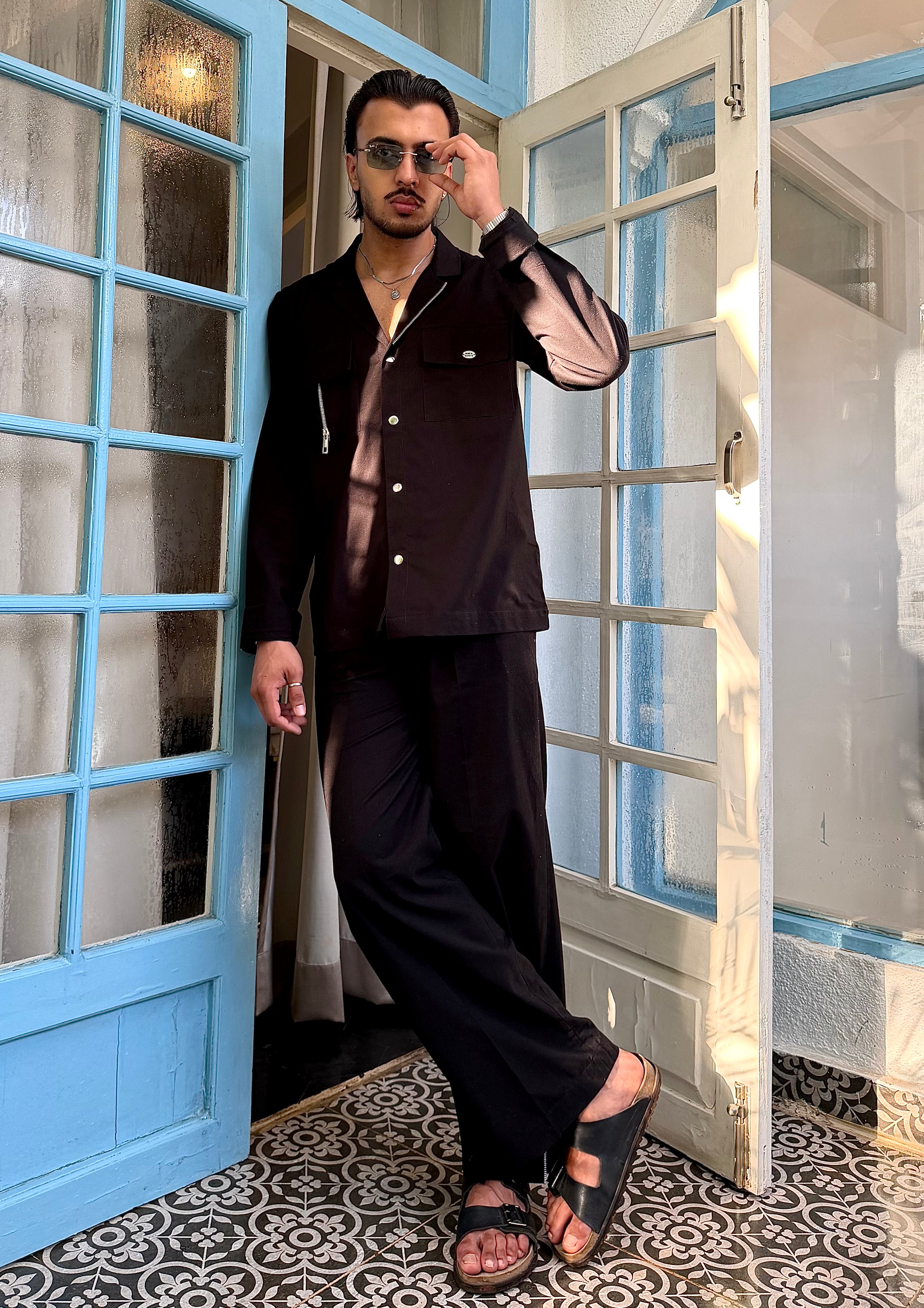 Black Linen Men Set