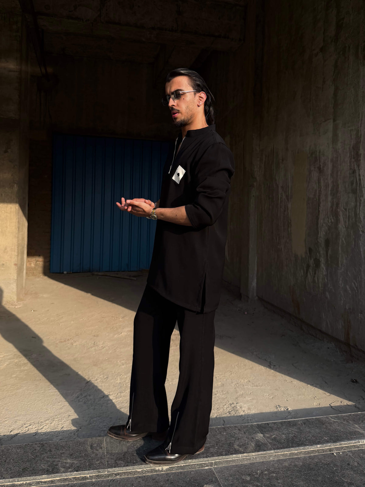Black Of Hearts Kurta Set