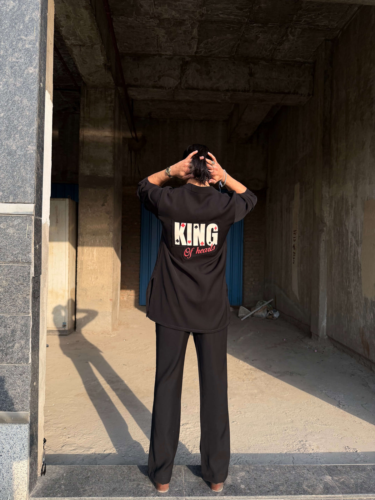 Black Of Hearts Kurta Set