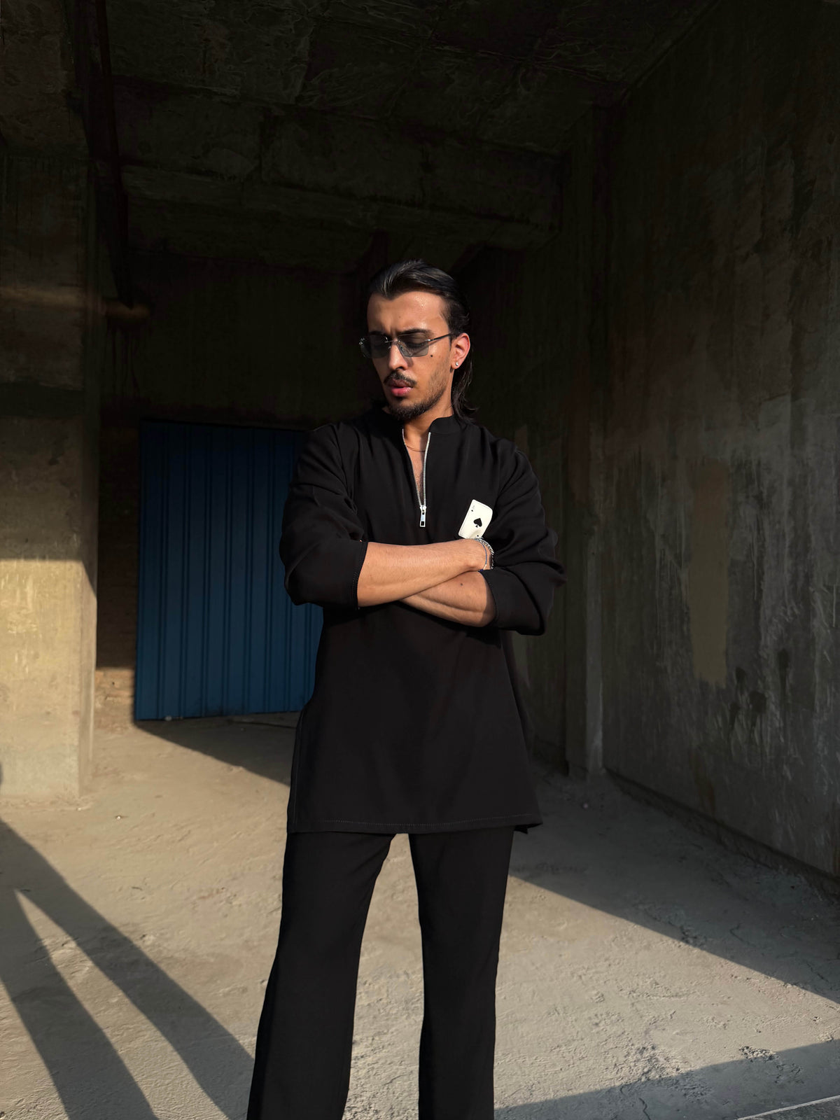 Black Of Hearts Kurta Set