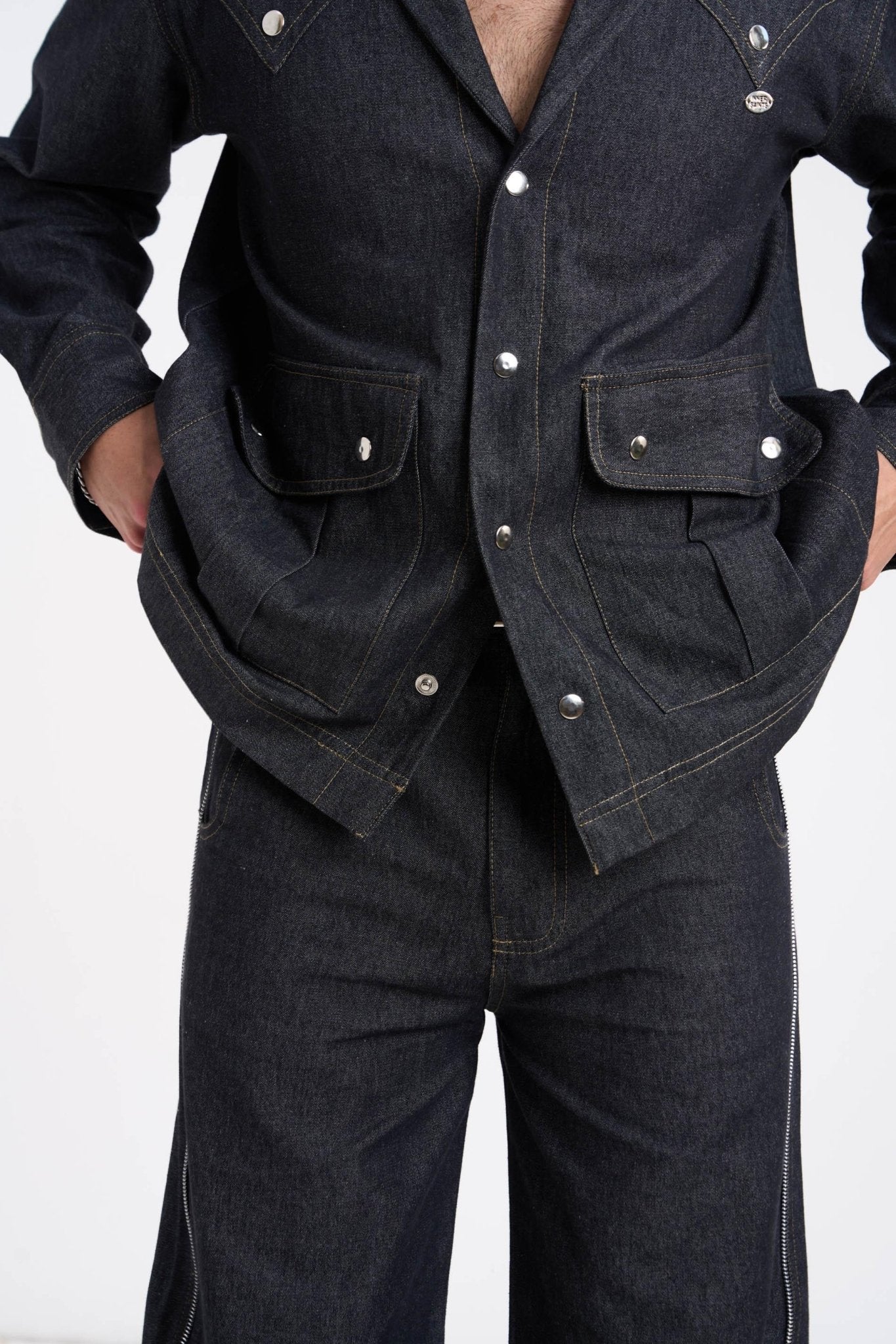 Comet Grey Denim Full-Sleeve Shirt
