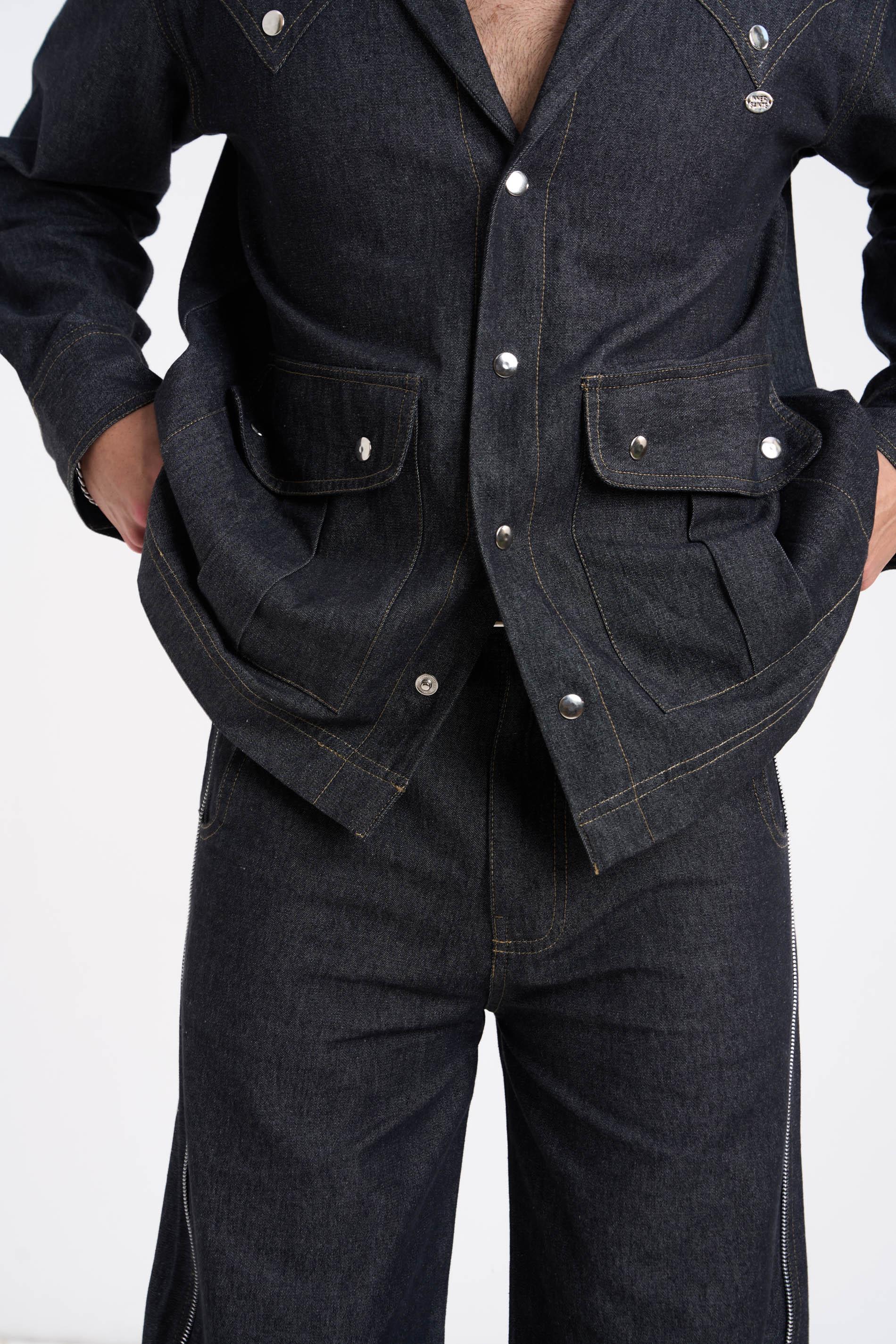 Comet Grey Denim Full-Sleeve Shirt