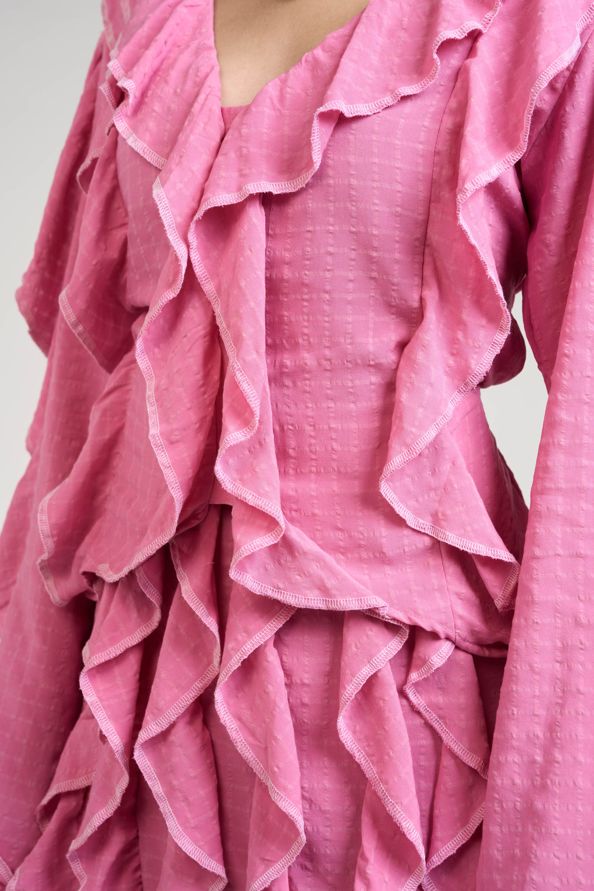 Belle Pink Ruffle Shirt & Skirt Set