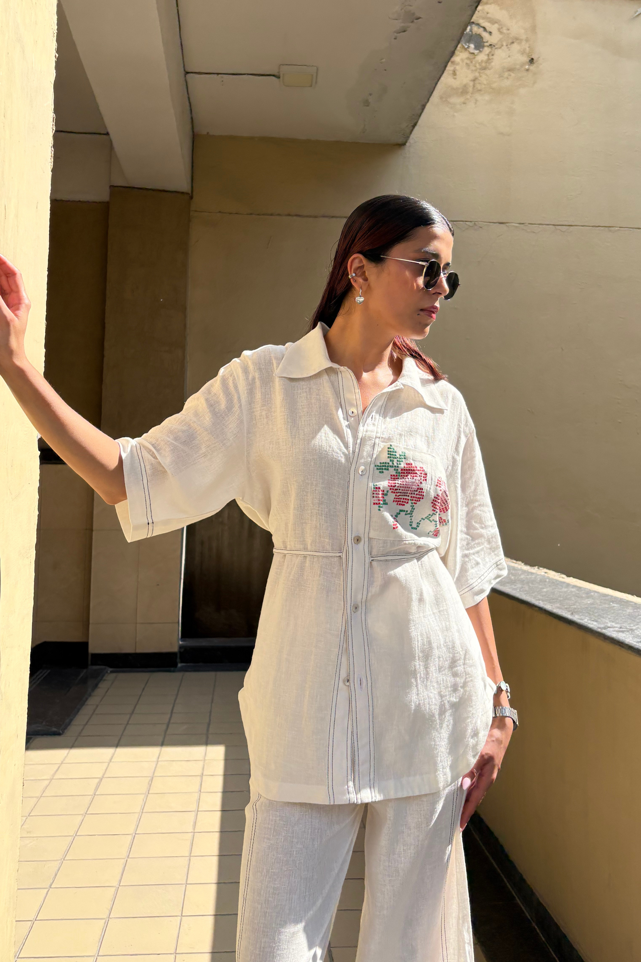 Ivory Bloom Linen Set