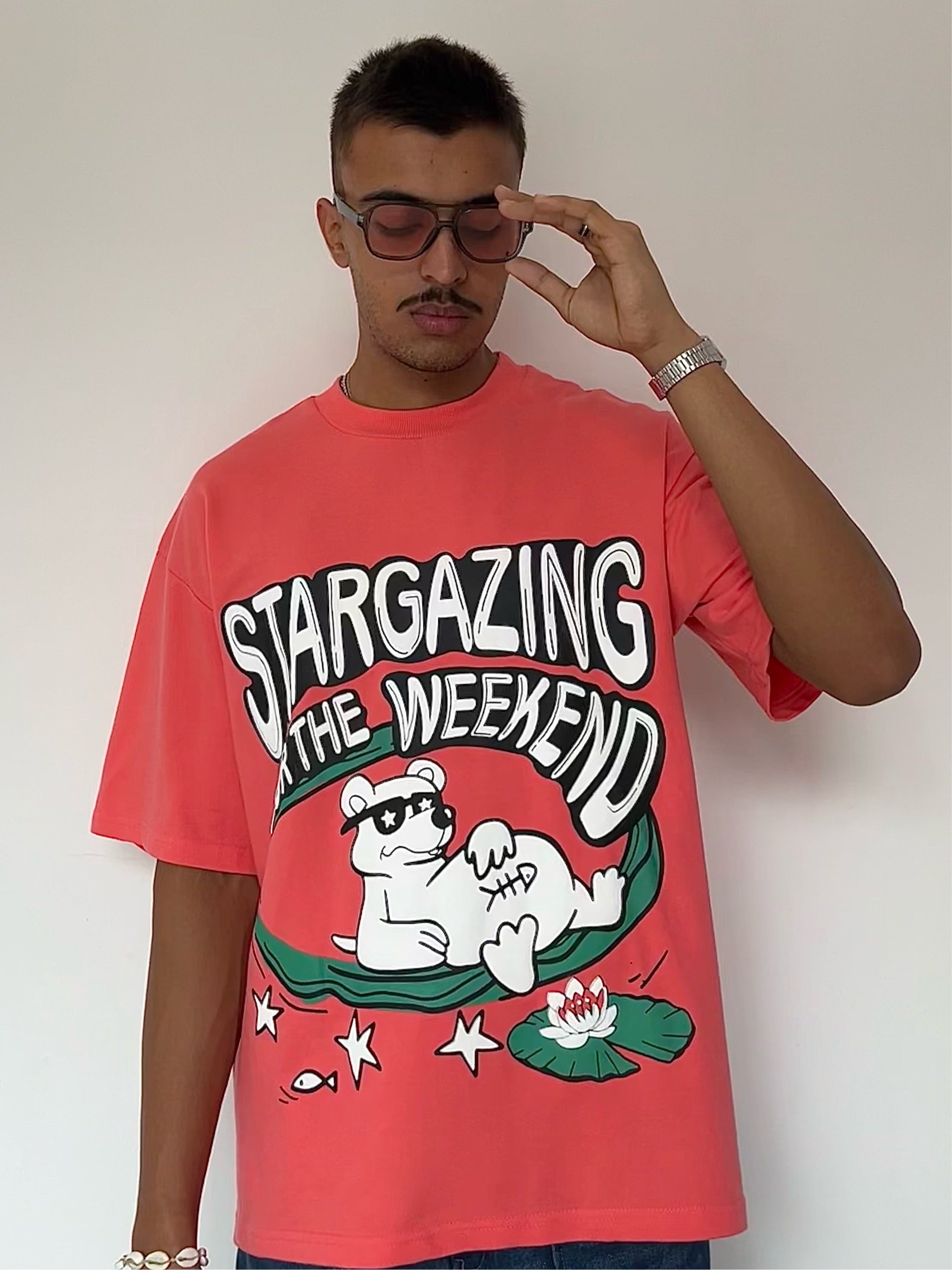 Stargazing Sunset Pink Oversized T-shirt