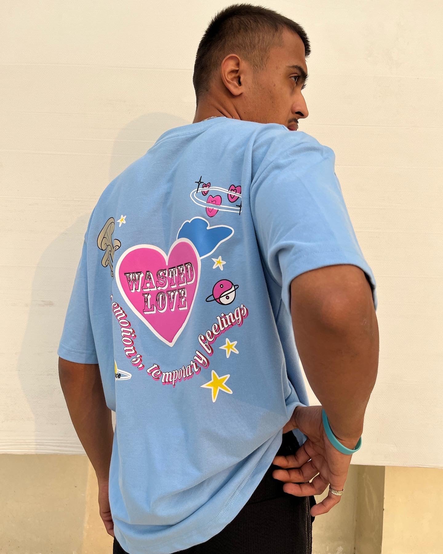 Wasted Love Light Blue Oversized Tshirt